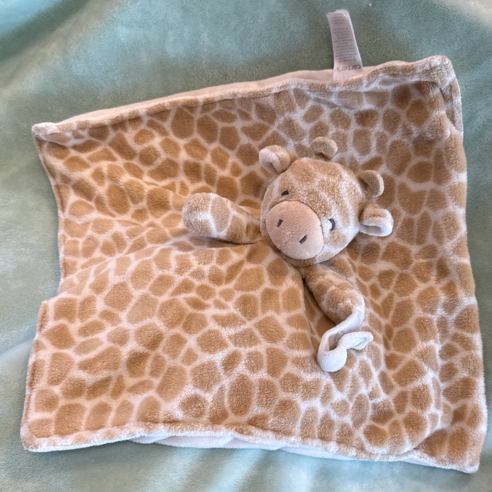 Carters Giraffe Lovey Security Blanket Baby Lovey Pacifier Holder Plush Soft 14"